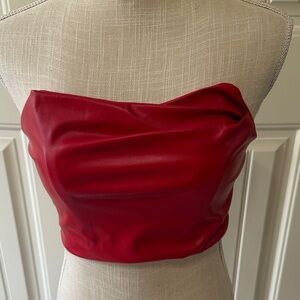 Faux leather Vibrant Red Garment
